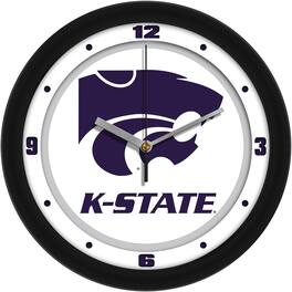 MpDirect - Kansas State Wildcats 11.5'' Suntime Premium Glass Face Traditional Logo Wall Clock - Multicolor