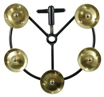 Front. Tycoon Percussion - 10" Hi-Hat Tambourine, 10 Pairs of Brass Jingles, Durable Rubber Padded Strike Zone for Extended Lifespan, Large.