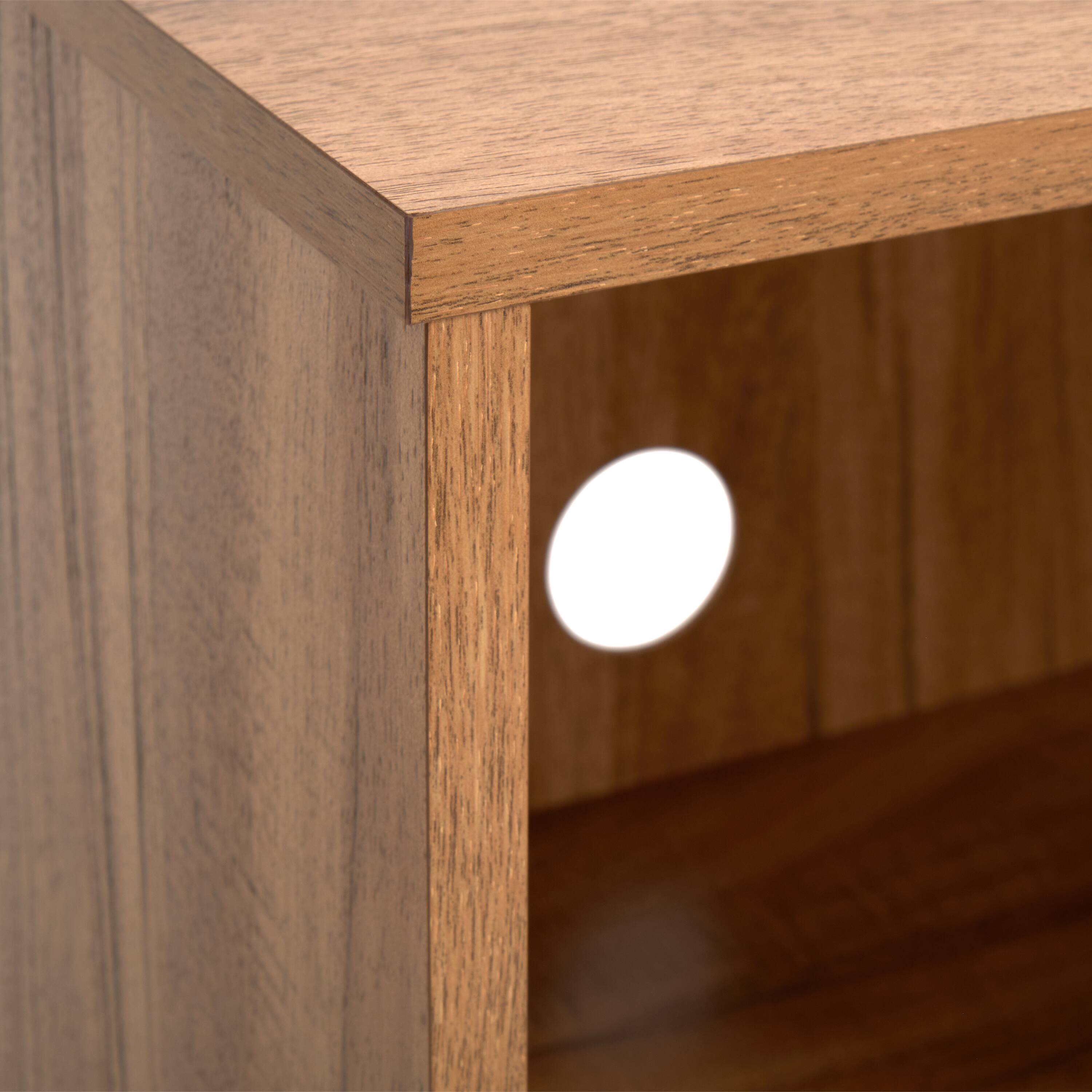 Alt View 6. CorLiving - CorLiving Vintora Large Brown Engineered Wood Open Shelved Turntable Media Stand - Brown.