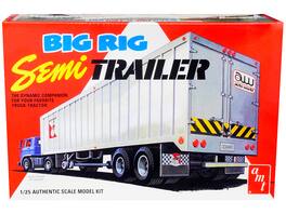 Skill 3 Model Kit Big Rig Semi Trailer with 2 Pallets 2-In-1 Kit 1/25 Scale Model by AMT - White