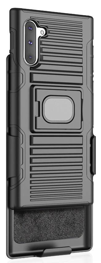 Alt View 9. Nakedcellphone - Combo for Samsung Galaxy Note 10 - Ring Grip/Stand Case and Belt Clip Holster - Black.