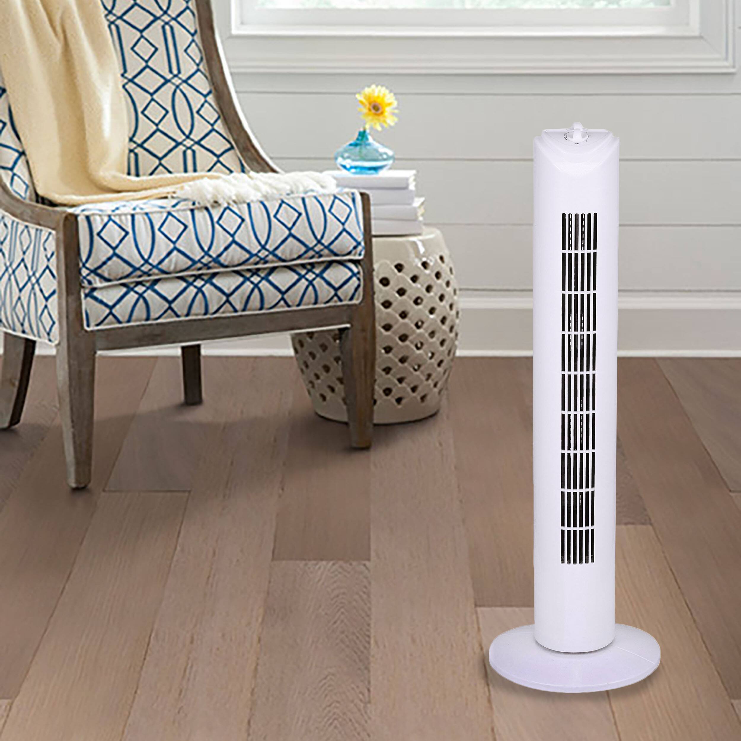 Alt View 2. Optimus - Optimus 32 in. Oscillating Tower Fan in White - White.