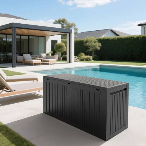 Alt View 10. Winado - 90 Gallon Portable Plastic Storage Deck Box with Lid, Store Garden Cushions Organizer Patio Cabinet for Indoor Outdoor - Black.