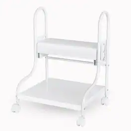 Winado - Pedicure Cart Foot Bath Trolley, Adjustable Height Salon Trolley with PU Cushion for Manicure & Foot Massage, Beauty Spa - White