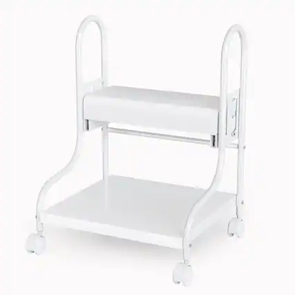 Front. Winado - Pedicure Cart Foot Bath Trolley, Adjustable Height Salon Trolley with PU Cushion for Manicure & Foot Massage, Beauty Spa - White.