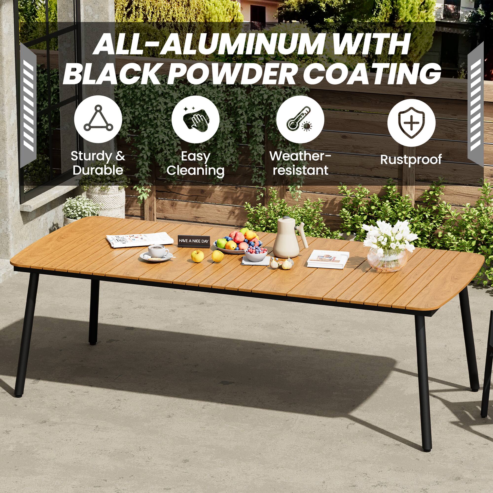 ALL-ALUMINUM WITH BLACK POWDER COATING

- Sturdy & Durable
- Easy Cleaning
- Weather-resistant
- Rustproof