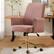 Back. GOODSILO - Adjustable Ergonomic Swivel Office Chair - Comfortable Backrest Seat for Home & Work - Light Pink.