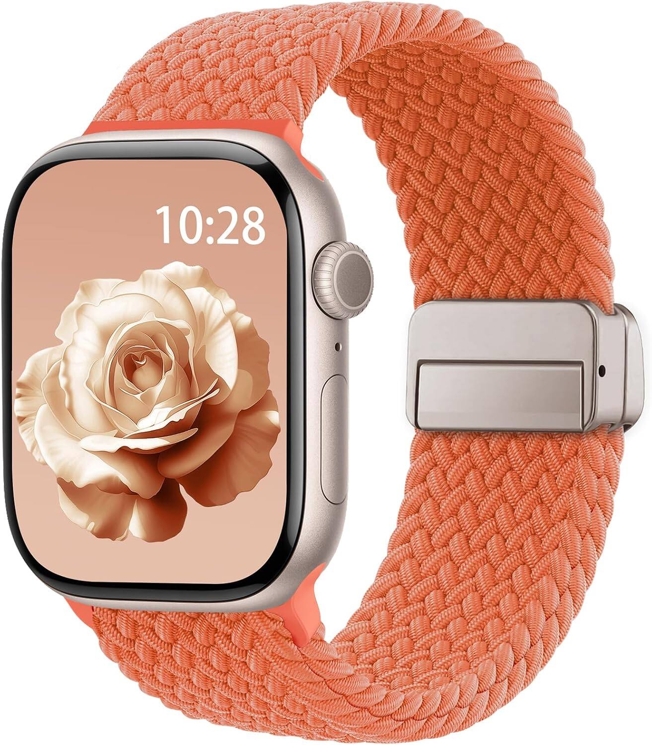 Core Tech Braided Stretchy Magnetic Watch Band for Apple Watch 44/45/46 ...
