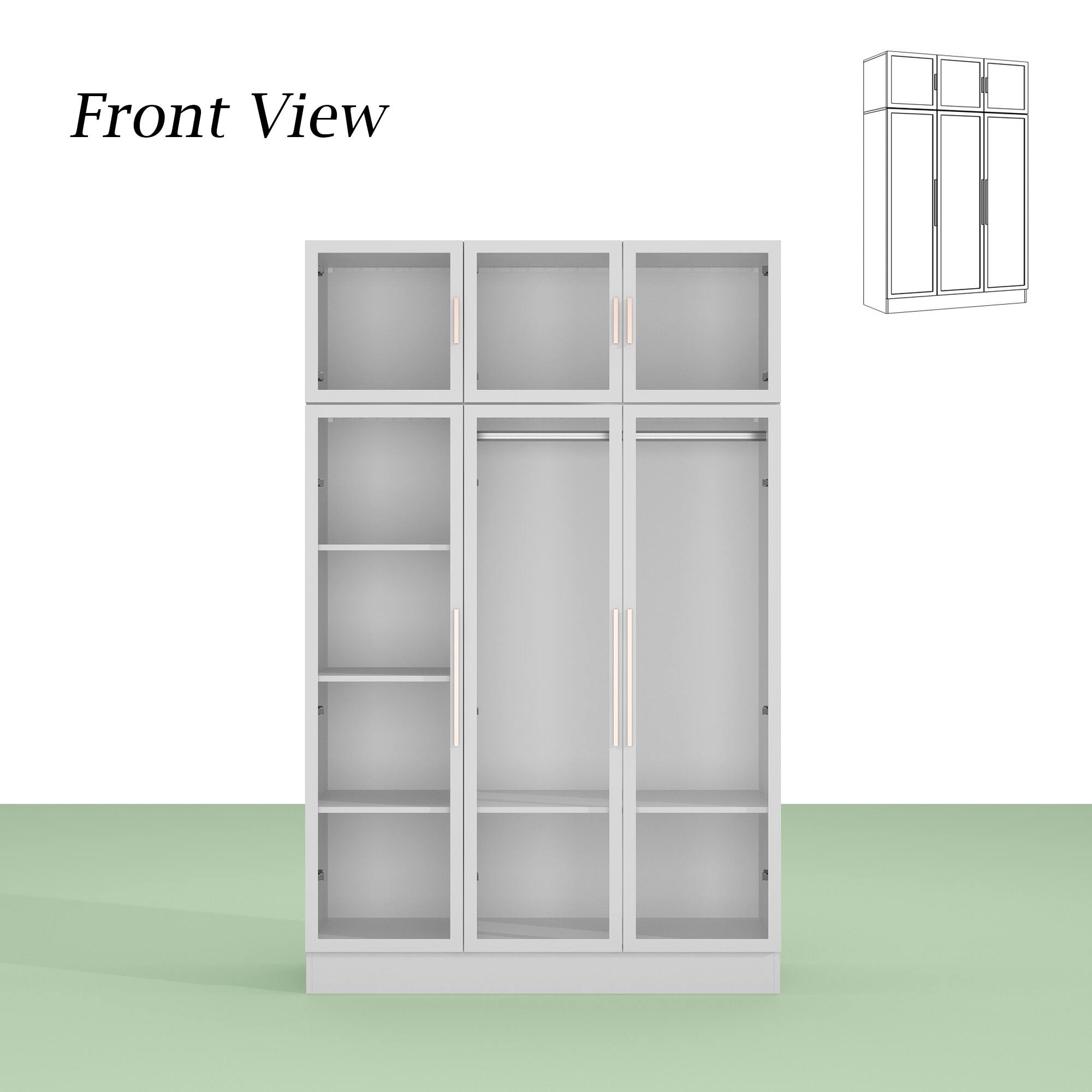 FUFU&GAGA - Freestanding Wardrobe with Tempered Glass Doors & RGB LED Lights - White price history on PriceWatchPro