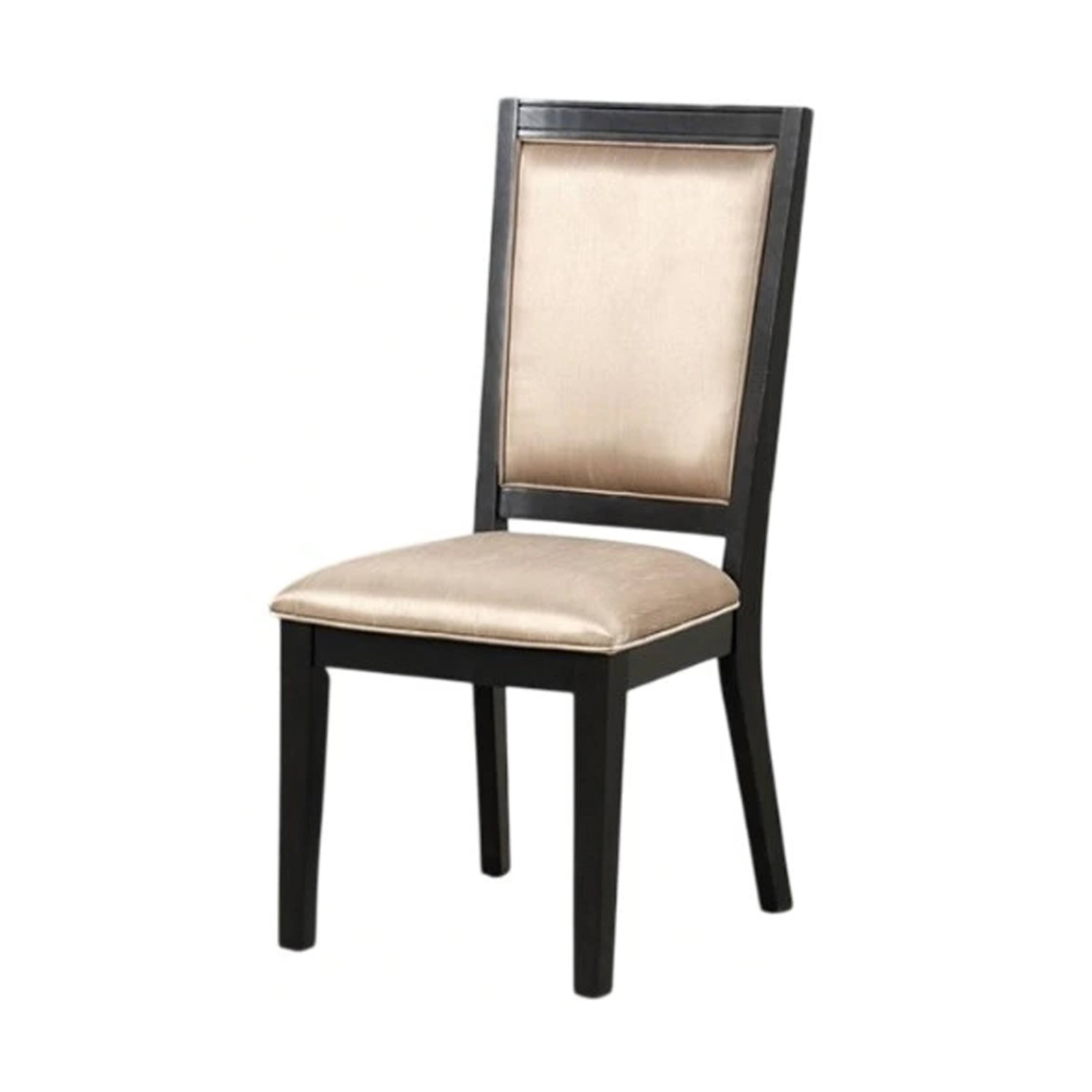 Alt View 1. Manhattan Lane - Yada Side Dining Chair Set of 2, Slatted Back - Espresso Brown, Light Brown, Gold.
