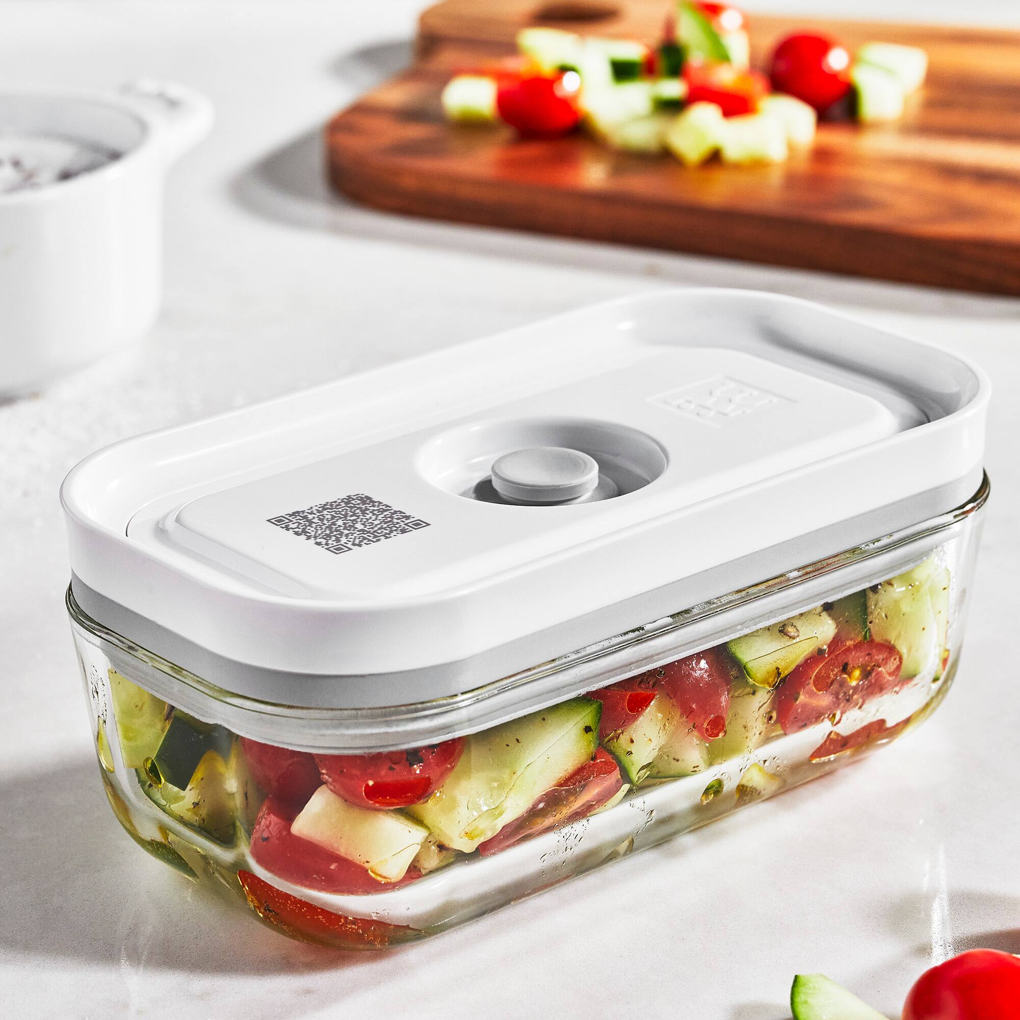 Alt View 2. ZWILLING - ZWILLING Fresh & Save 4-pc Small Glass Vacuum Sealer Food Storage Containers with Airtight Lids - Clear.