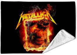 PopMarket - Metallica - Rocksax - Metallica - Jump in the Fire - Sherpa Fleece Blanket (60 in x 80 in) - Multicolor