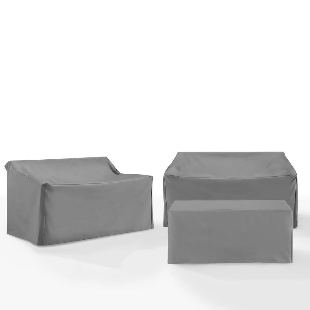 Alt View 3. Crosley Furniture - 3Pc Outdoor Furniture Cover Set - 2 Loveseats & 1 Coffee Table - Gray.