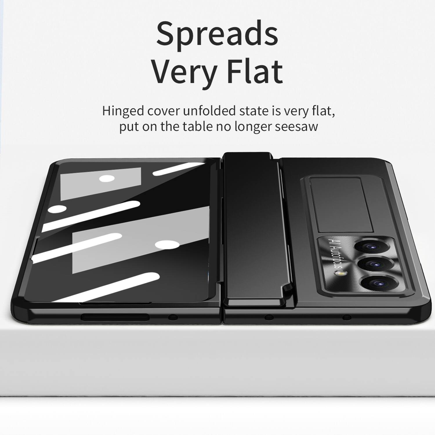 Spreads Very Flat  
Hinged cover unfolded state is very flat, put on the table no longer seesaw