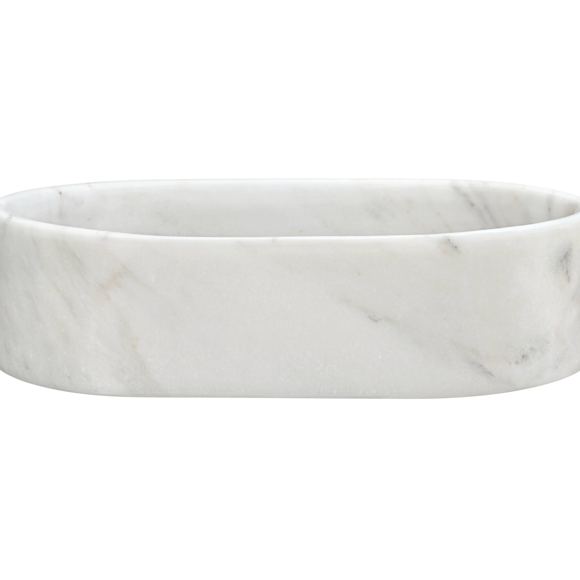 Back. ELEMENT ACE - Elegant Natural Marble Bathroom Vessel Sink with Semi-Polished Surface for Modern and Classic Bathroom Designs - White+Natural.