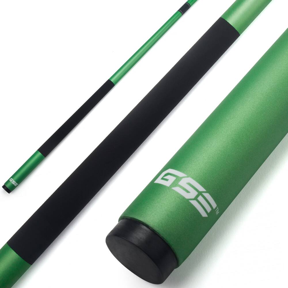 GSE Games & Sports Expert - 58" 2-Piece Matte Fiberglass Graphite Composite Billiard Pool Cue Stick for Men/Women - 21oz - Green
