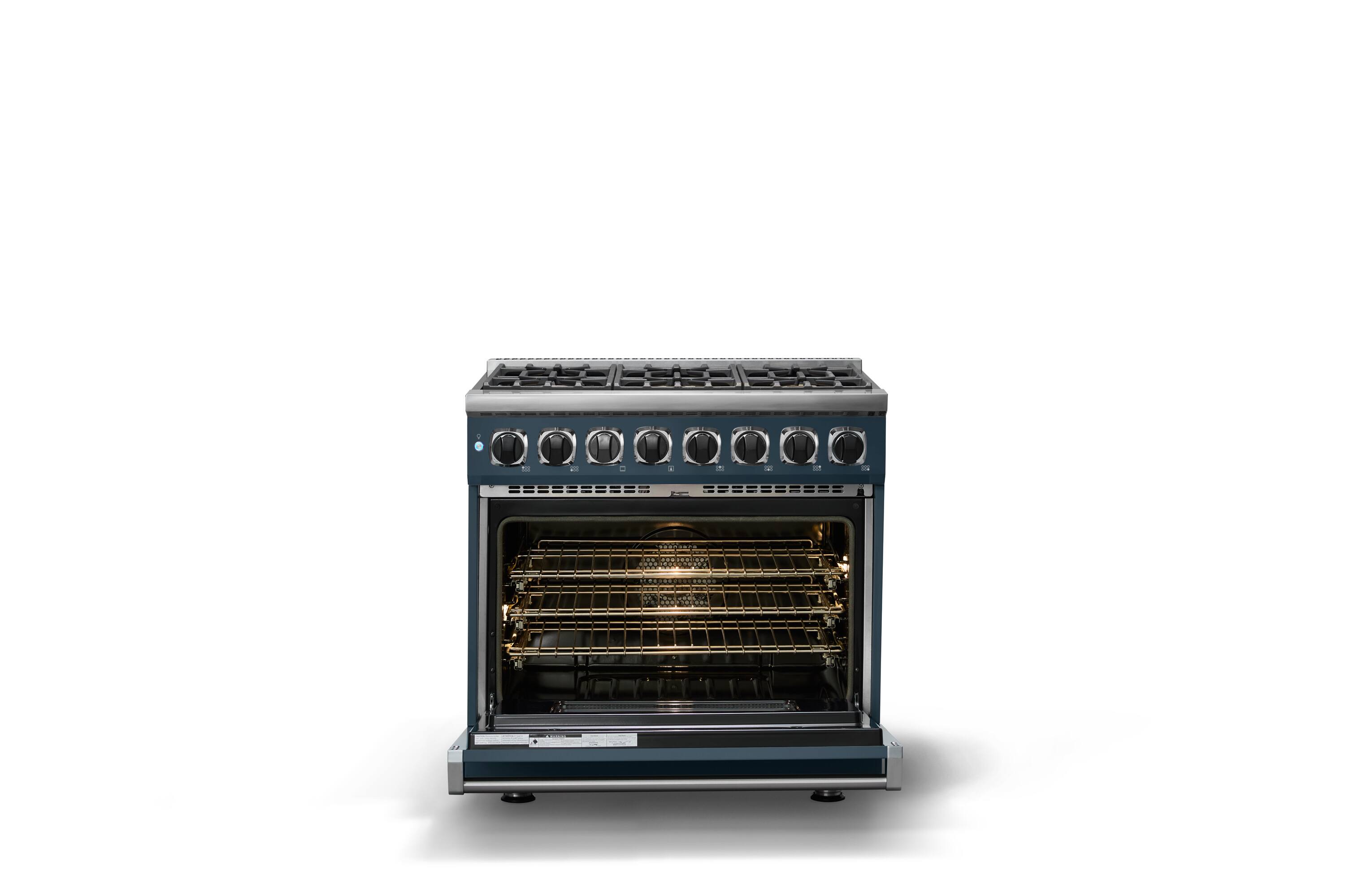 Alt View 2. Viking - 36 in. Wide 6 Burner Dual Fuel Sealed Burner Range - Squall.