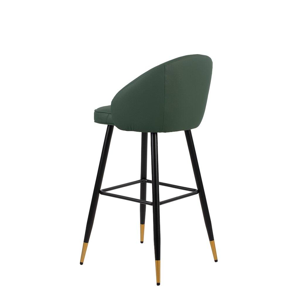 Alt View 2. New Classic Furniture - New Classic Furniture Oliver Vegan Leather Bar Chair in Green (Set of 4) - Green.
