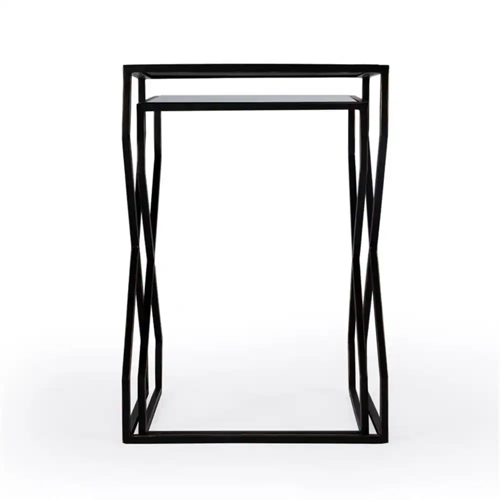 Alt View 1. Butler Specialty - Demi Modern Mirrored Nesting Tables - Black.