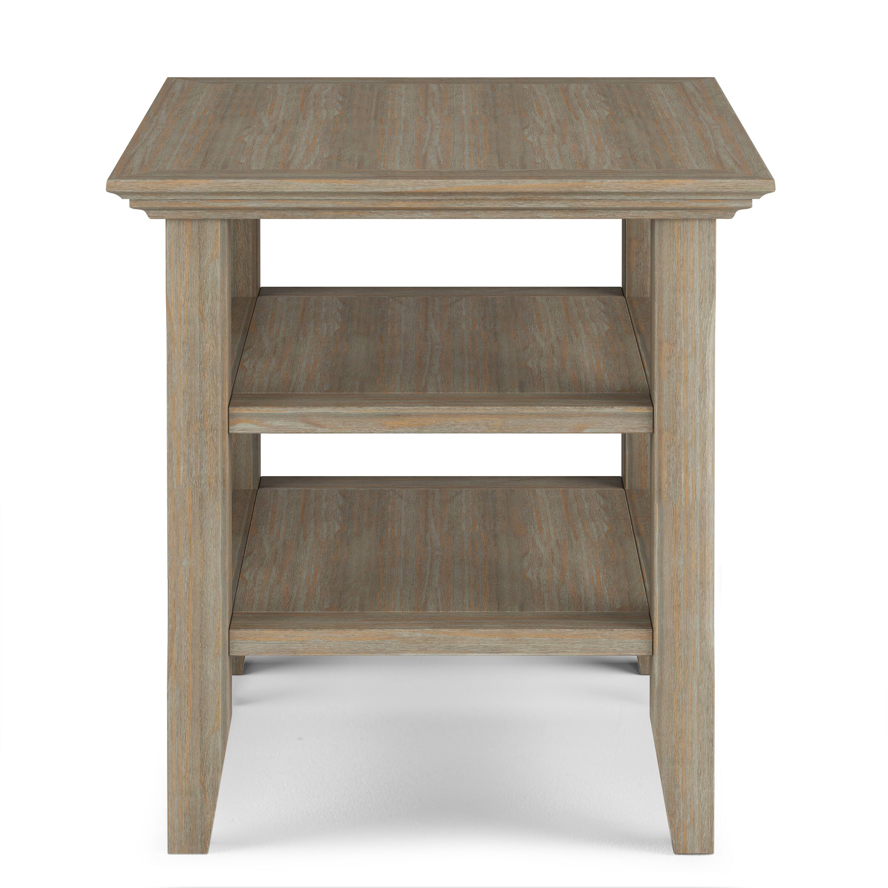 Alt View 13. Simpli Home - Acadian SOLID WOOD 19 inch Wide Square Transitional End Table in Distressed Grey - Distressed Gray.