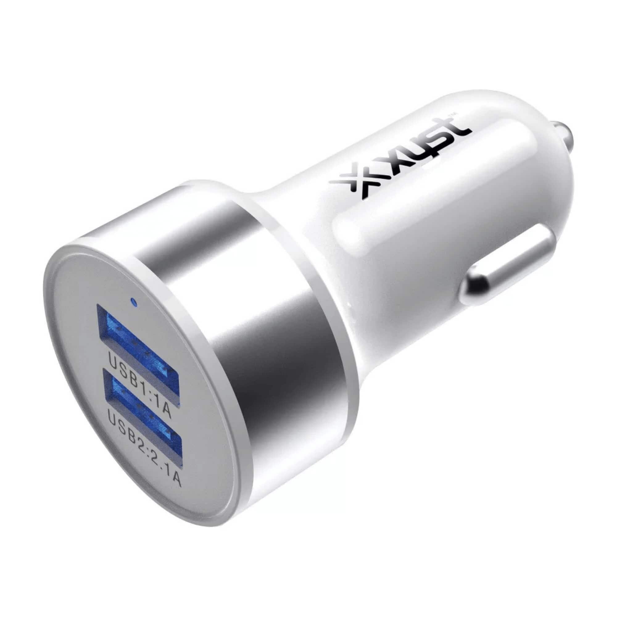 Xyst - 2.4-Amp Dual USB Car Charger - White