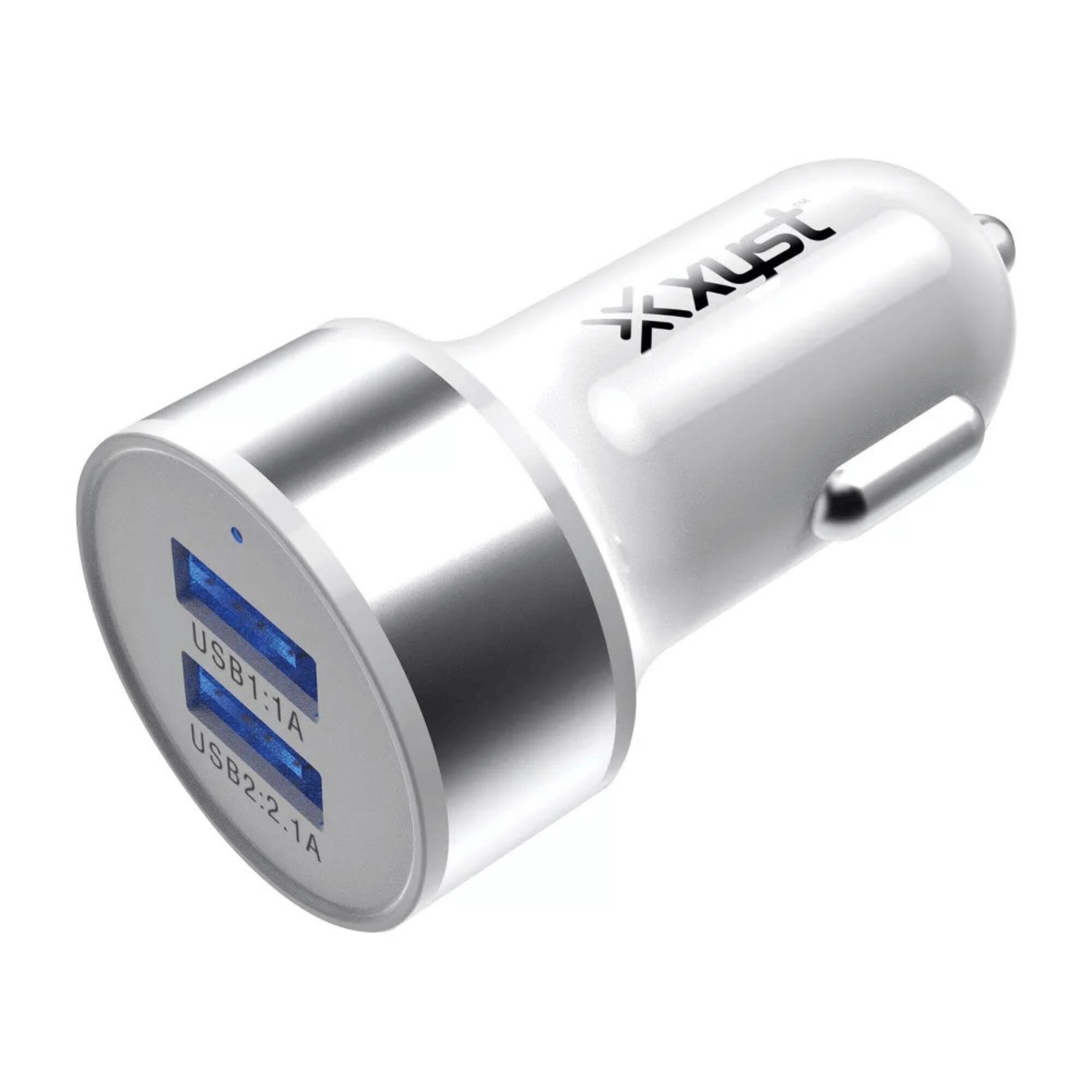 Xyst - 2.4-Amp Dual USB Car Charger - White