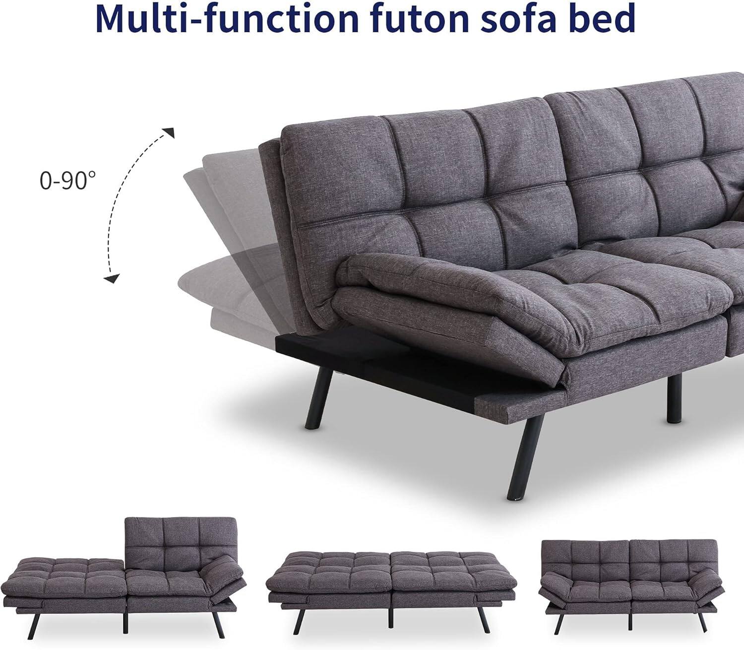 Multi-function futon sofa bed

0-90°