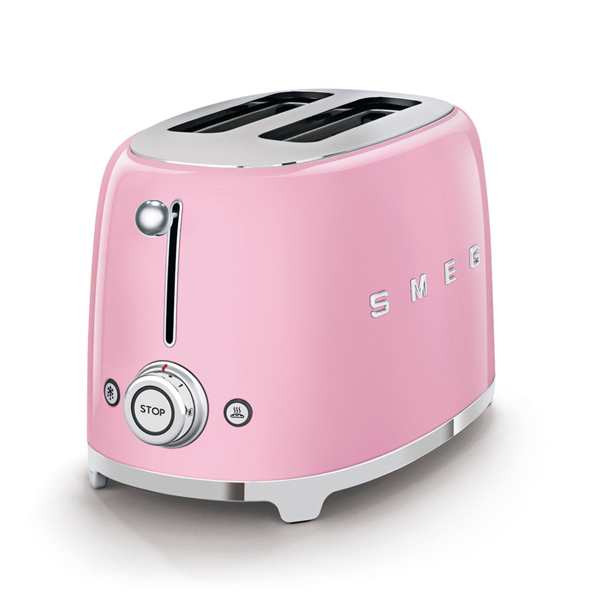 Left. SMEG - SMEG TSF01 2-Slice Wide-Slot Toaster - Pink.