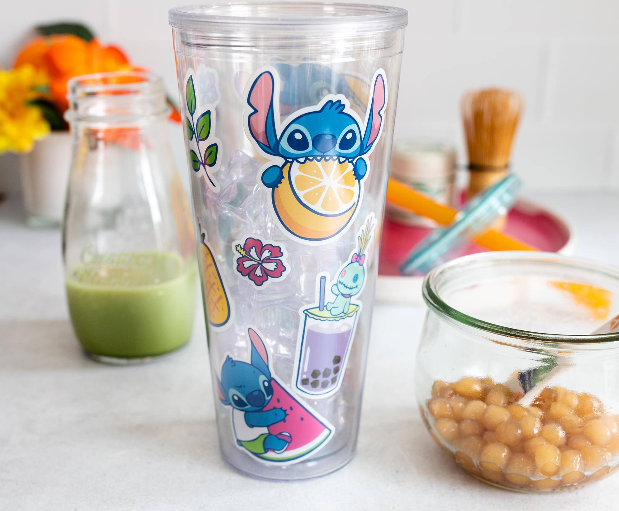 Alt View 10. Silver Buffalo - Disney Lilo & Stitch Boba Tea Carnival Cup with Lid and Straw | Holds 24 Ounces - Blue.