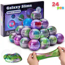 Joyfy - 24pc Galaxy Stretchy Stress Toys: Non-Sticky, Safe for Kids. Great for Party Favors, Classroom Rewards, Easter Stuffers - colorful