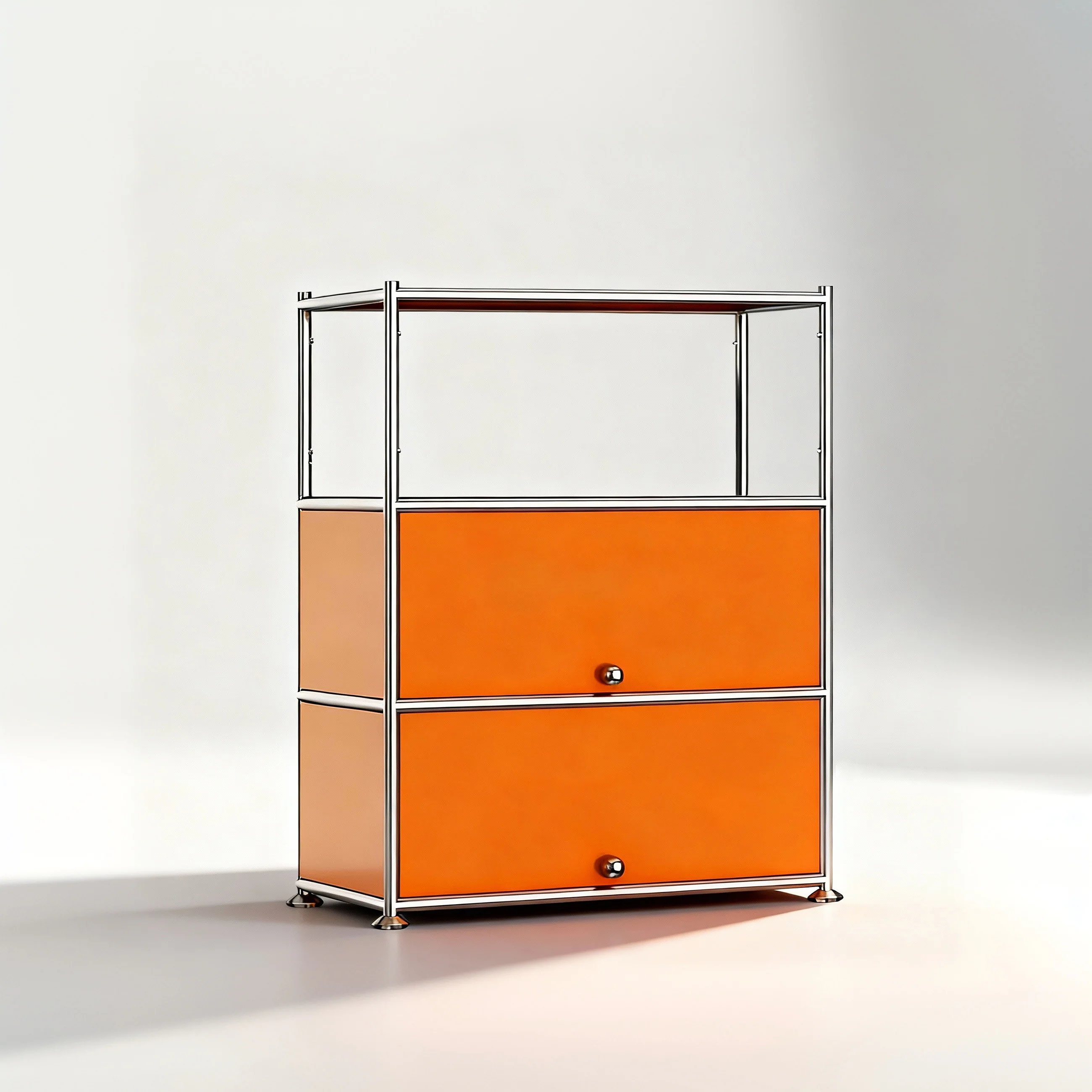 Alt View 3. Malletson - 4-Tier Kitchen Sideboard Storage Cabinet with Flip-Up Doors and Open Metal Frame - Orange.