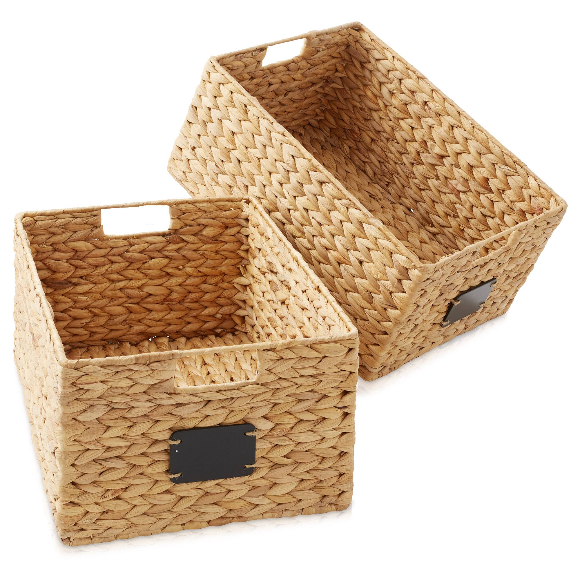 Alt View 2. Casafield - Water Hyacinth Pantry Storage Basket Organizer Bins - Natural - Hyacinth.