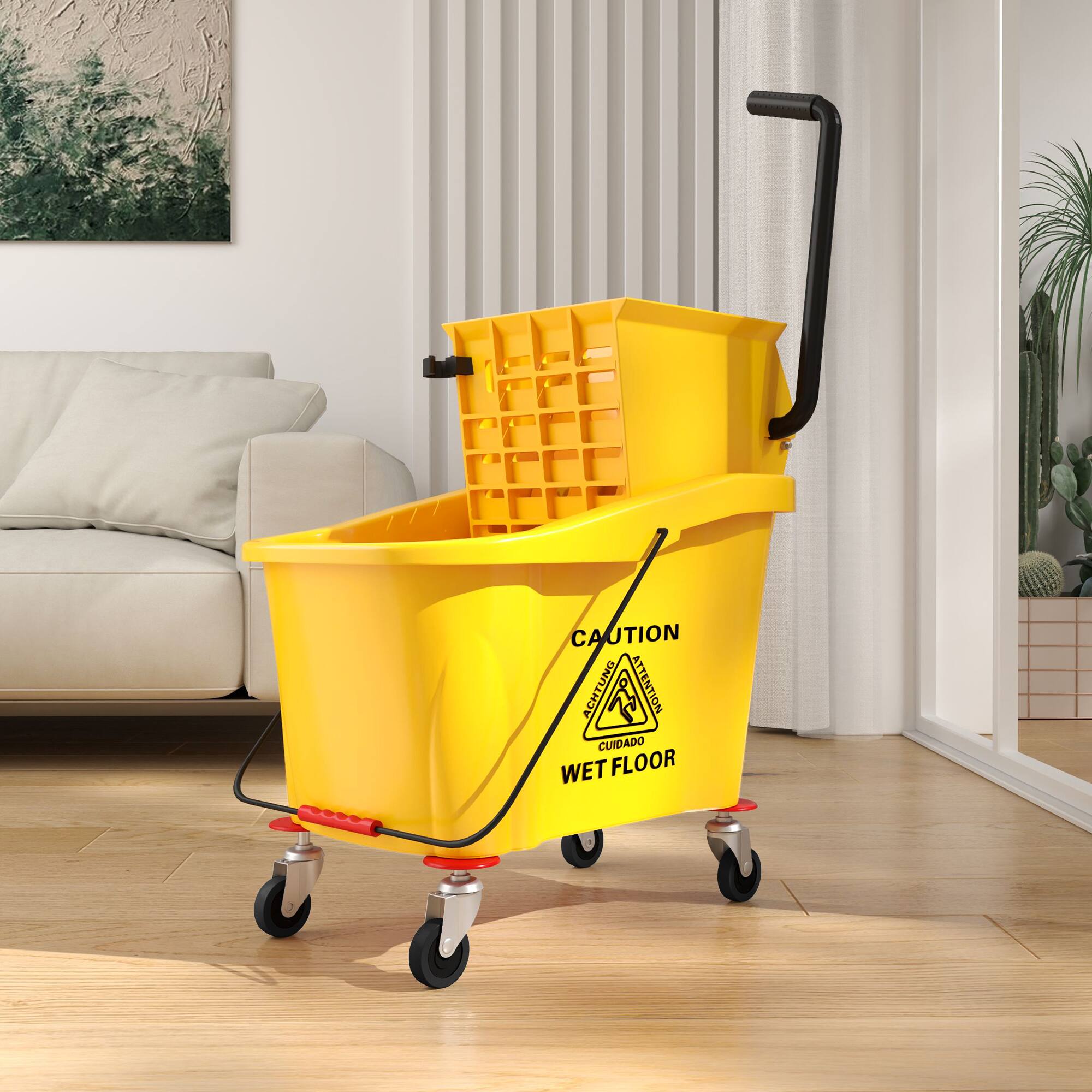 Homcom Bucket with Wringer on Wheels for Floor Cleaning 720