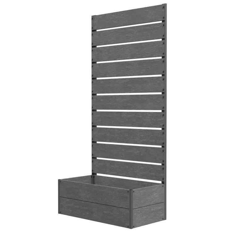 Alt View 10. PULUZ - Trellis Planter for Climbing Plants, Raised Garden Bed with Trellis, Planter Box for Outdoor - Gray.