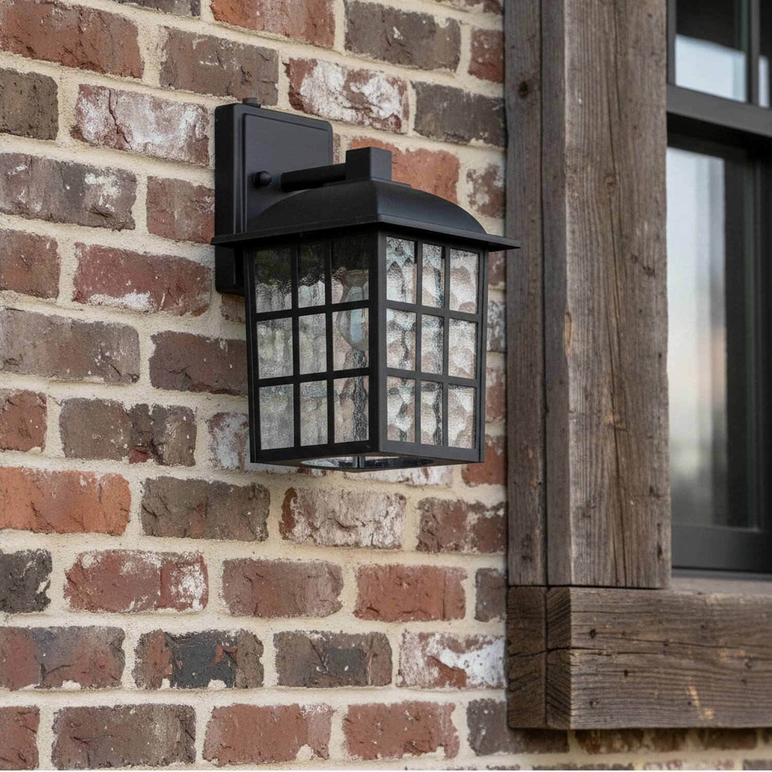 Alt View 5. Umeiluce - 2 pack Outdoor Wall Lights Lantern Sconces with Dusk to Dawn Sensor, Weather Resistant - Matte Black.