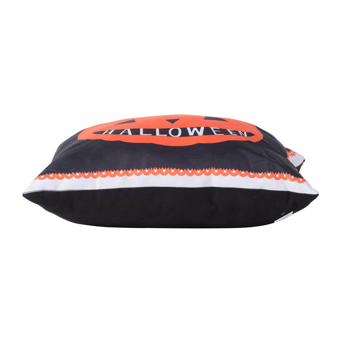 Alt View 2. Boyel Living - Cozy 20 Inch Halloween Pumpkin Pillow - Black+Orange.