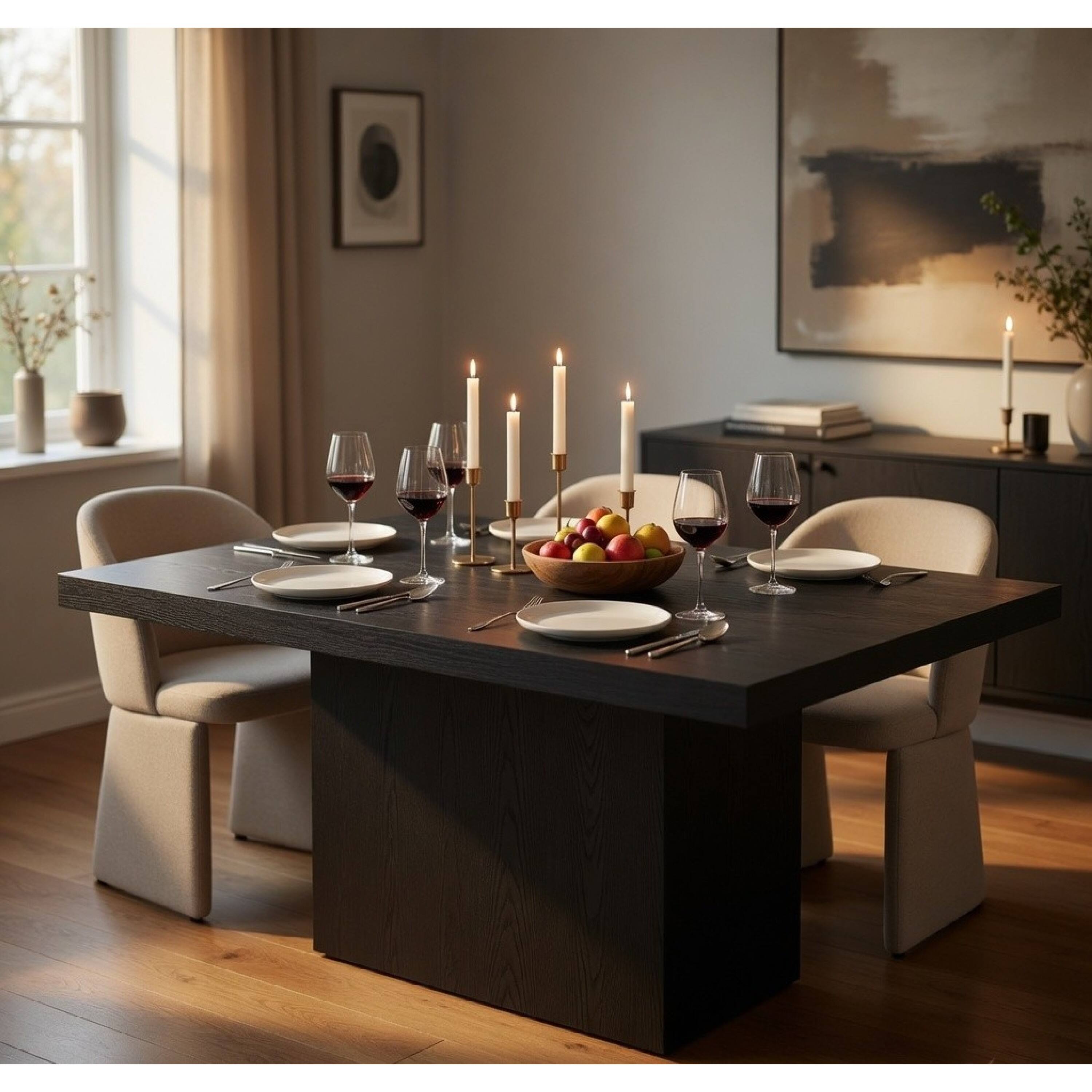 Alt View 7. Manhattan Lane - Darla Square Cocktail Coffee Table, Pedestal Base, Wood 36 Inch - Black.