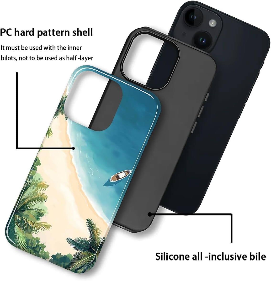 PC hard pattern shell  
It must be used with the inner bilots, not to be used as half-layer  

Silicone all-inclusive bile