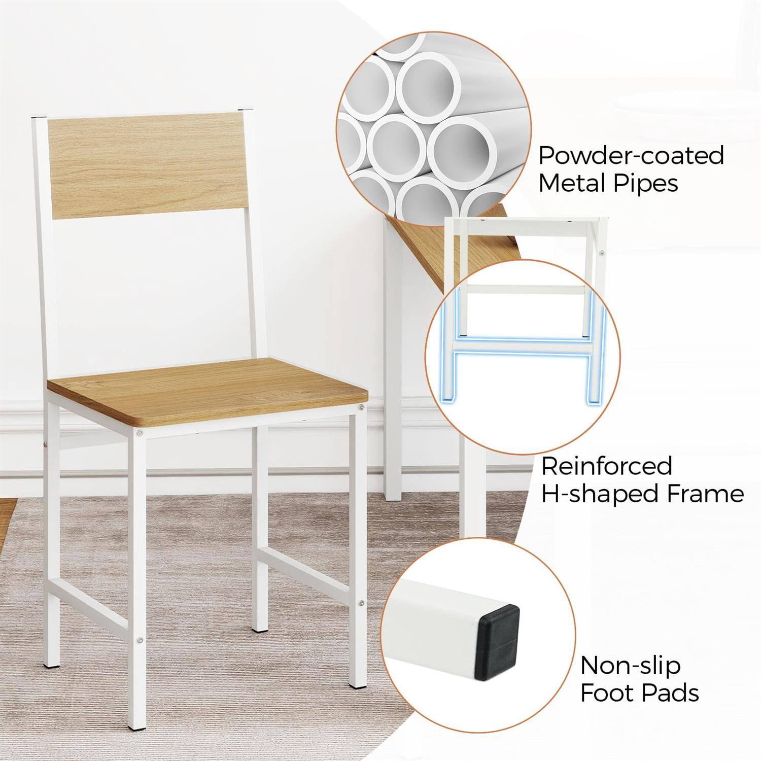 Powder-coated Metal Pipes  
Reinforced H-shaped Frame  
Non-slip Foot Pads