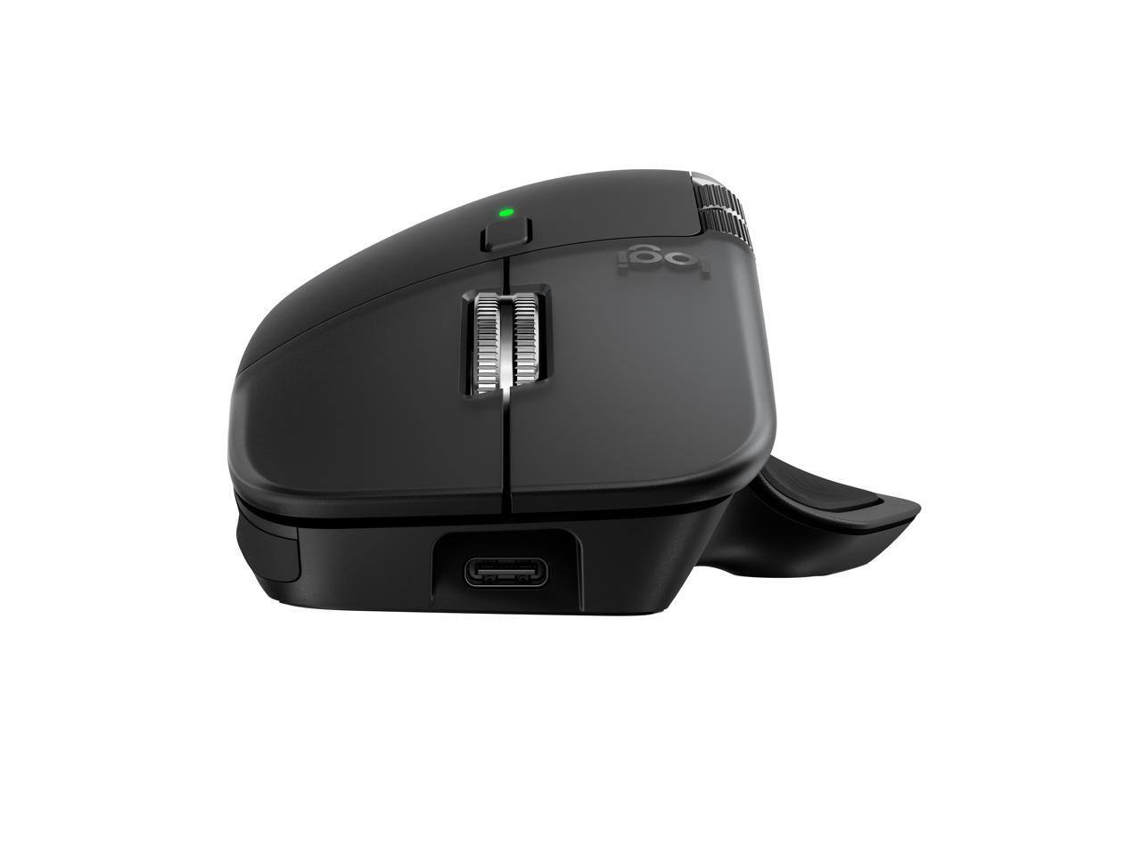 Alt View 6. Logitech - Logitech MX Master 4 - Wireless Bluetooth Mouse, Ergo, Haptic Feedback, Custom Vibration - Black - Black.