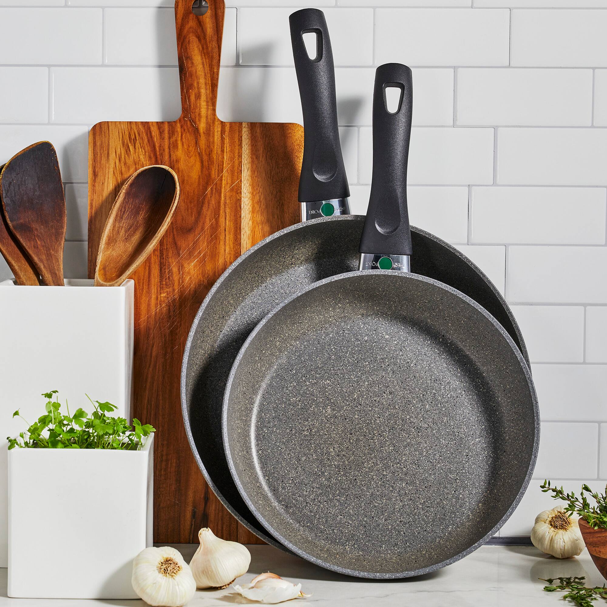 Alt View 8. Ballarini - BALLARINI Parma by HENCKELS Forged Aluminum Nonstick 2-Pc Fry Pan Set - Granite.