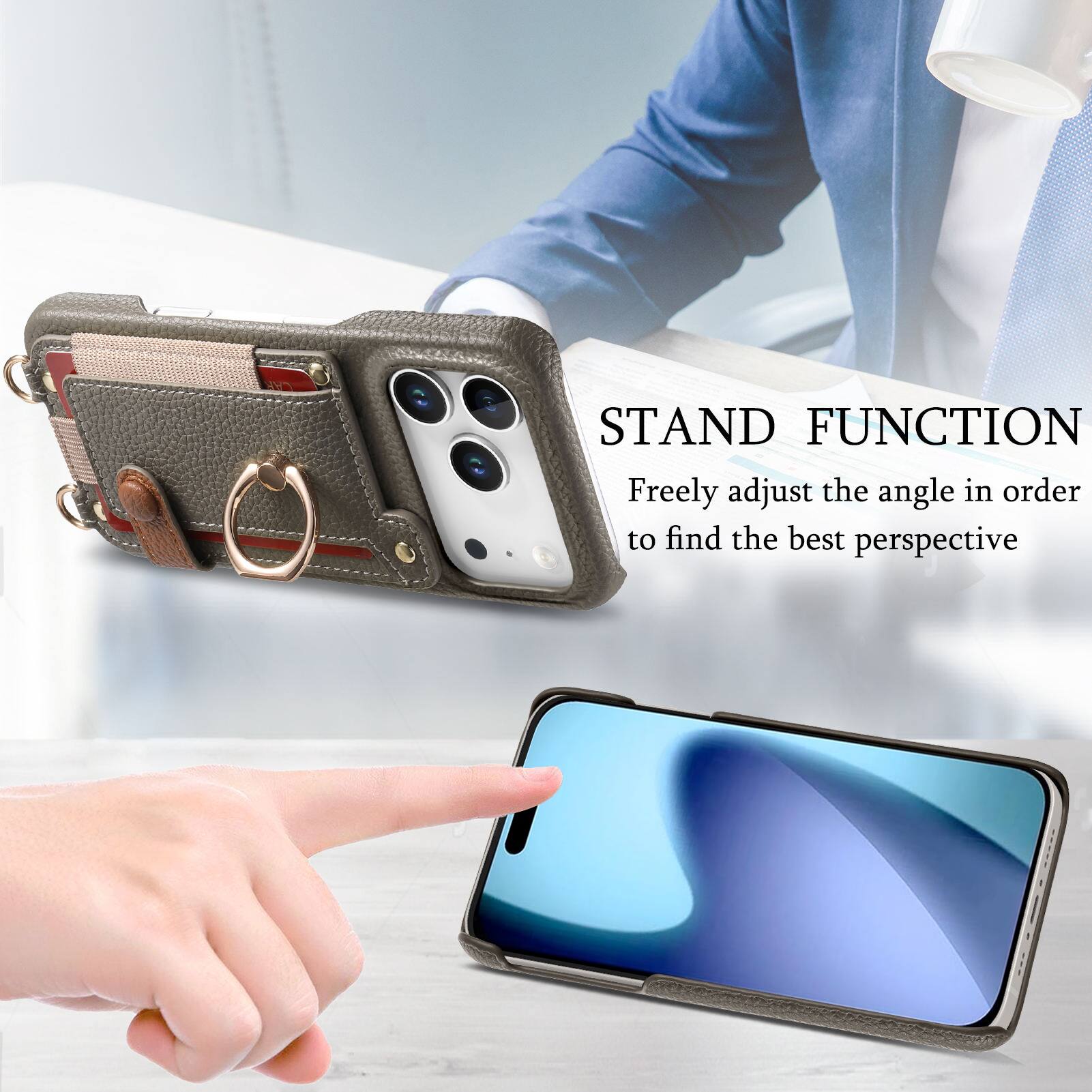 STAND FUNCTION  
Freely adjust the angle in order to find the best perspective
