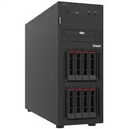 Lenovo - ThinkSystem ST250 V3 6315P 16GB Tower Server - Intel Xeon 6315P Processor Quad-core - Up to 128GB Memory - 6 USB - Black