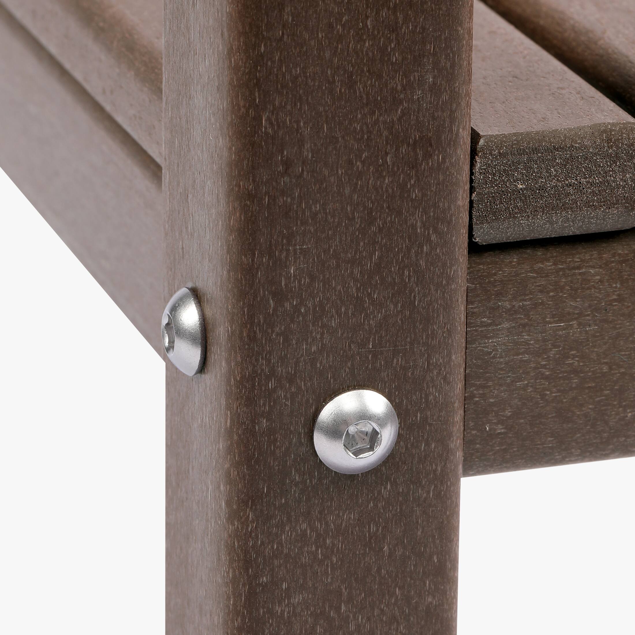 Alt View 3. WestinTrends - WestinTrends Malibu 36" Outdoor Adirondack HDPE 2-Tier Patio Side Table - Dark Brown.