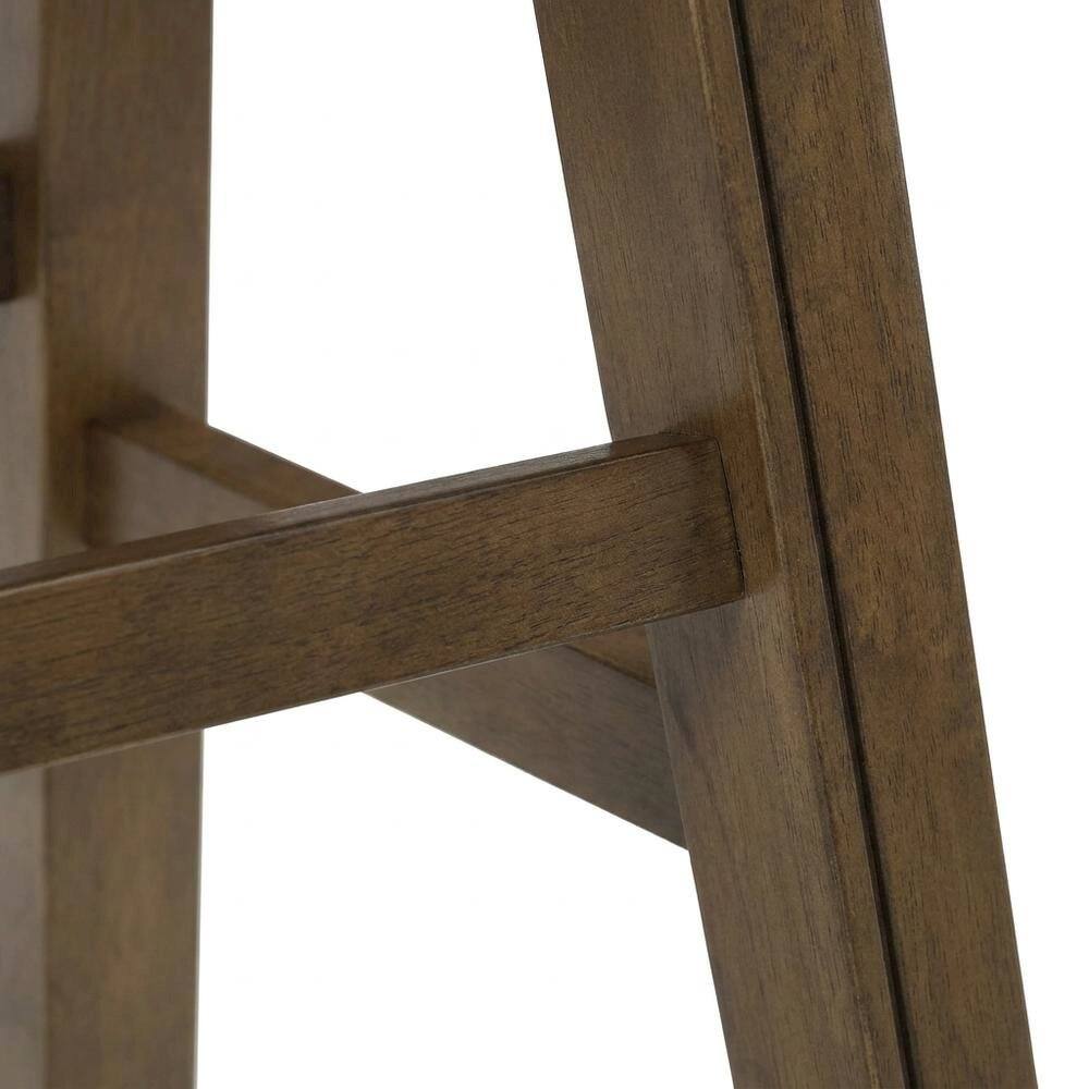 Alt View 3. Starlight Canyon Home - Ordway Solid Wood Backless Bar Stool with Saddle Seat for Kitchen Island - Brown.
