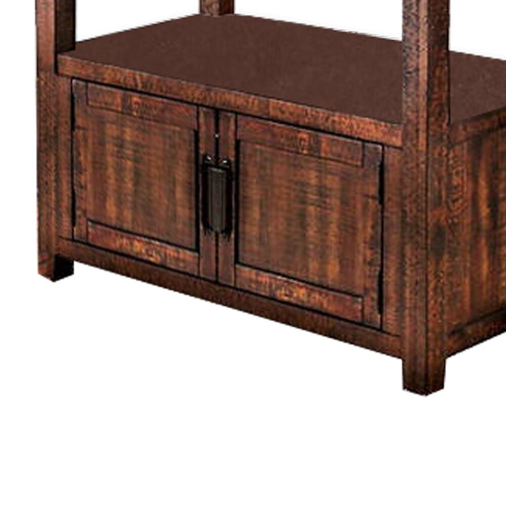 Alt View 1. Manhattan Lane - Wooden Counter Height Dining Table with Double Door Cabinet, Brown - Brown.