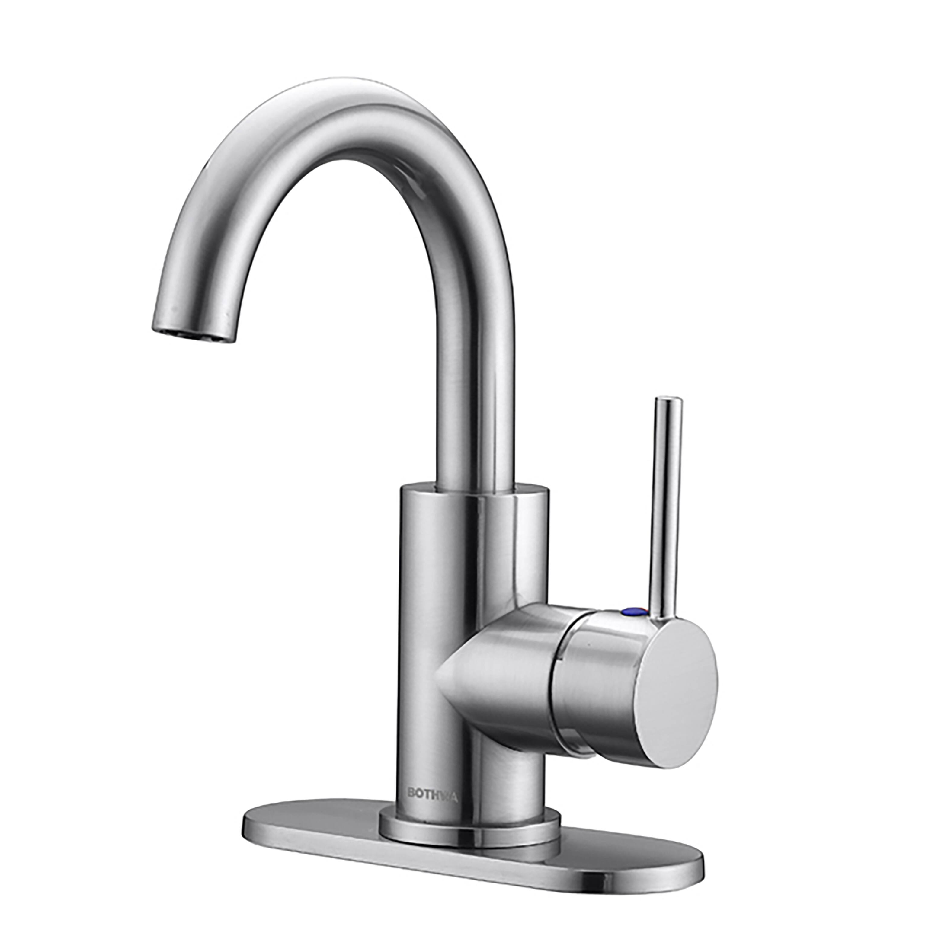 Alt View 2. Bothwa Home - Bothwa home Single-Handle Bathroom Sink Faucet 360 Degree Swivel Spout Single Hole Faucet - Chrome.