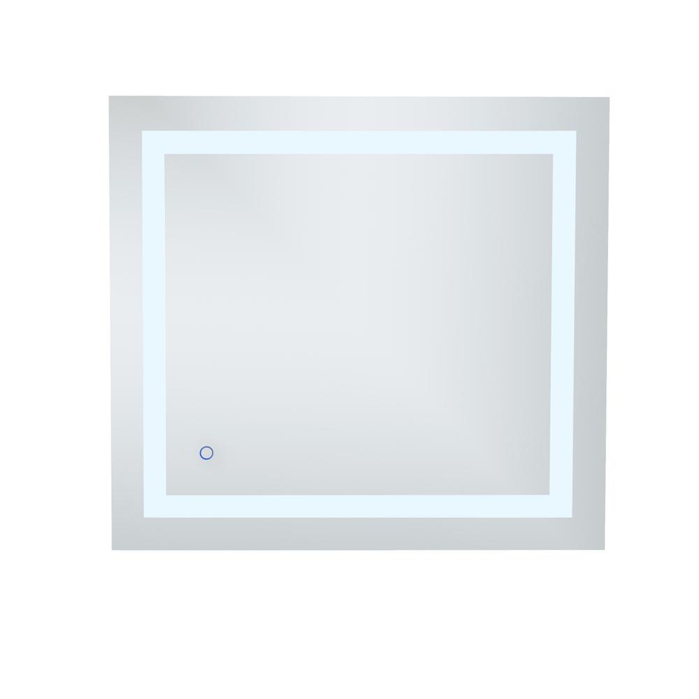 Back. Elegant Decor - Helios 27in x 30in Hardwired LED mirror - Silver.