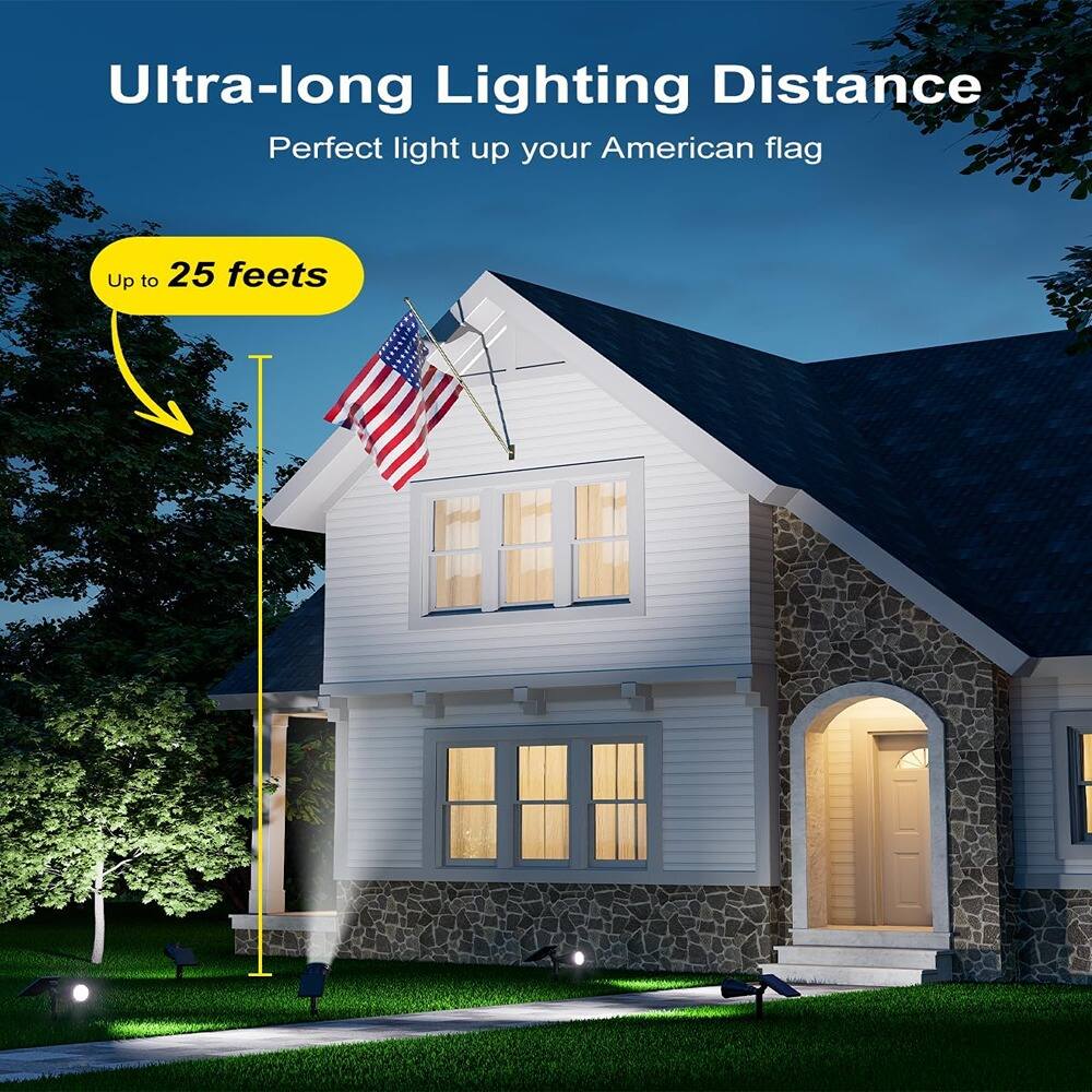 Ultra-long Lighting Distance  
Perfect light up your American flag  
Up to 25 feet