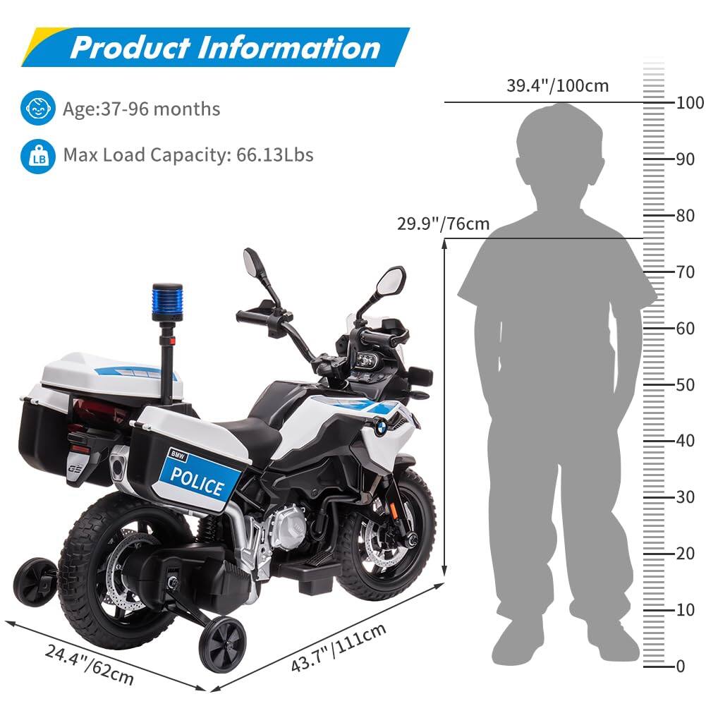 Product Information

- Age: 37-96 months
- Max Load Capacity: 66.13Lbs

Dimensions:
- Height: 39.4"/100cm
- Seat Height: 29.9"/76cm
- Wheelbase: 43.7"/111cm
- Wheel Diameter: 24.4"/62cm